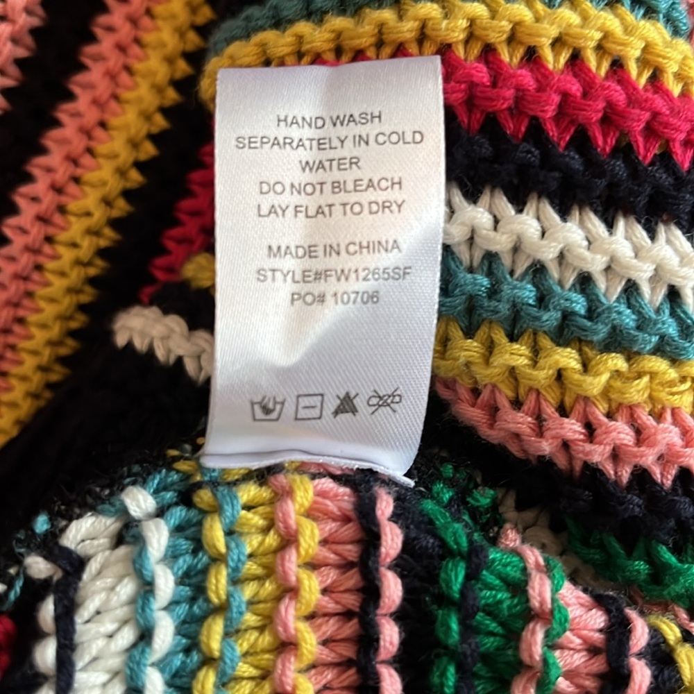 Fate - woman M, cotton blend striped oversized slouchy sweater, bright warm fun - Picture 9 of 11